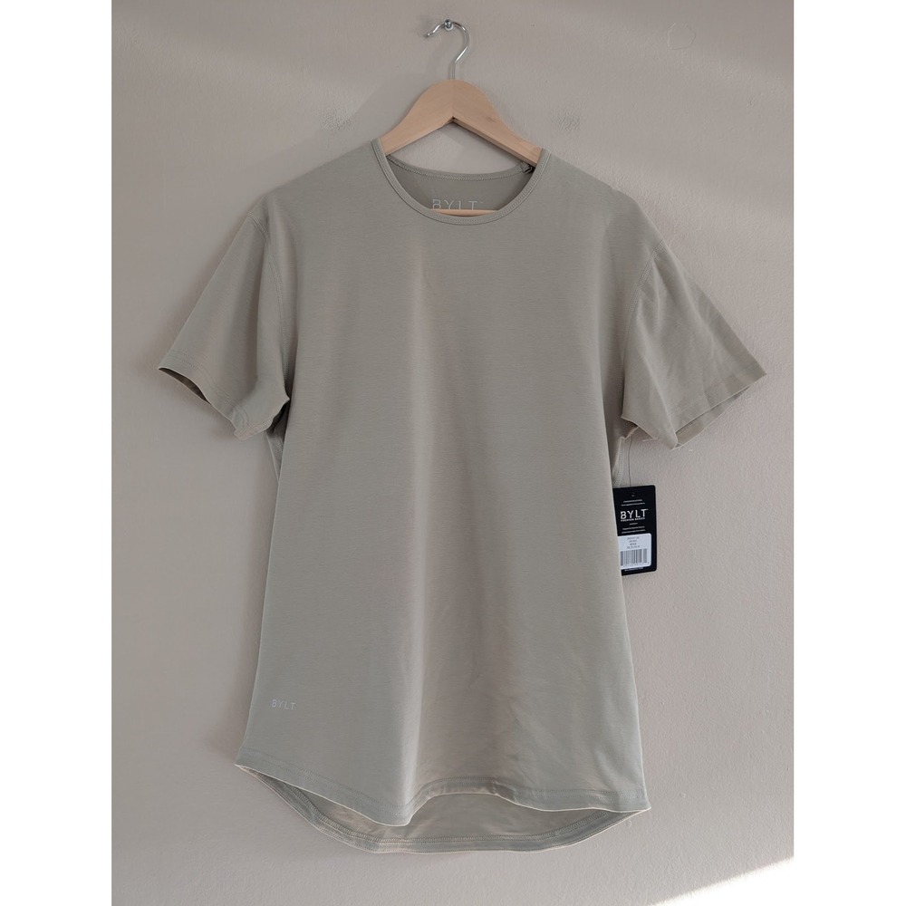 BYLT Premium Basics Drop-Cut Lux T-Shirt Mens M Green Athleisure Tech Workout